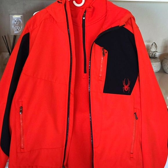 Spyder hooded shell with core half zip ski sweater - Picture 6 of 6